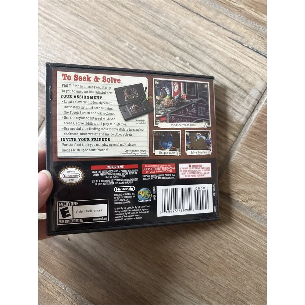 Mystery Case Files MillionHeir Nintendo DS Case‎ Only